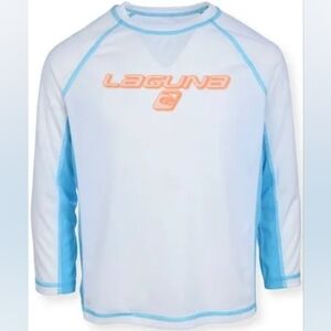 Kids Swim Rashguard - White and Blue